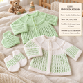 Baby Lacey Yoked Matinee Cardigans & mitts Knitting Pattern -DK-8ply(Light Worsted yarn)  Download PDF -16-22" Suitable for boys or girls