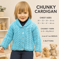 Childs Chunky Cable Jacket- Bulky wool and fits chest 20-26 inches- Download PDF Knitting Pattern