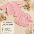 Baby Girls- Long sleeve dresses- Raglan & Yoked styles - 4 ply Fingering Fits up to 22 chest Downloadable PDF Knitting Pattern- Vintage knit