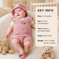 Baby Crochet Romper & Hat  Crochet Pattern Worsted weight wool-  Crochet pattern Download PDF  fits 3- 6 months