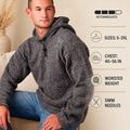 Man's  Easy Plain Knit Hooded Sweater- Jumper in Aran -Worsted 10 Ply Yarn- Chest 40" - 56"- larger sizes knitting pattern download PDF