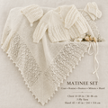 Baby Garter Stich and Lace edge shawl Jacket bootees & Mitt's ~ Layette Premature 14" ~ 18" chest, 3 ply wool, Knitting Pattern