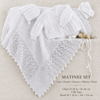 Baby Garter Stich and Lace edge shawl Jacket bootees & Mitt's ~ Layette Premature 14" ~ 18" chest, 3 ply wool, Knitting Pattern