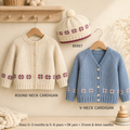 Child's Fair isle Cardigan's Round and V neck styles plus Hat & Scarf ~DK (8ply) 16" - 26"(Birth- 6 yrs ) Knitting pattern
