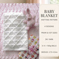 Baby Blanket Knitting Pattern PDF | 4 Pram & Cot Blanket Patterns | DK Baby Blanket | Lace Cable Garter Stitch Knitting