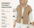 ladies Easy - Super Chunky Waistcoat 32" - 42" Knitting PATTERN 32 to 42 Inch chest PDF Instant download