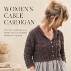 Woman's Aran Cable-Short Cropped-Cardigan DK 8Ply  Light Worsted wool - fits 34-38" chest. Knitting Pattern Instant Download
