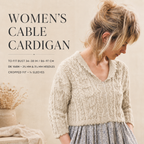 Woman's Aran Cable-Short Cropped-Cardigan DK 8Ply  Light Worsted wool - fits 34-38" chest. Knitting Pattern Instant Download
