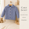Child's Cable Cardigan- Hat &  Cable Blanket  Knitting Pattern -4 ply (Fingering) PDF Download-16-26" ( Birth-6 yrs) Boys Girls