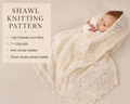 Vintage  Baby Shawl Knitting Pattern PDF- 1ply Shetland  Cobweb Christening, knitted in fingering wool 56 x 56" Square- English Only