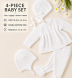 Vintage Pram set Baby girl Boy jacket- coat leggings & hat easy pattern 18" - 20"  sizes DK 8 ply knitting pattern