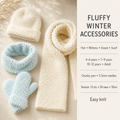 Adult Girl's Hats Scarf Gloves  Snood Garter Stitch, easy winter pattern-  Chunky snowflake wool Knitting Pattern PDF 4 - 12 years + adult