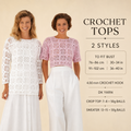 Crochet Pattern- Womans Crochet Crop top & Sweater DK Wool ( 8ply) -Download PDF 30" - 40"  Granny squares-  Long short sleeves  English
