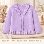 Girls Cardigan Knitting Pattern PDF Download | Raglan V Neck & Round Neck Cardigans | Ages 1-12 Years | 24-34 Inch Chest | DK 8 Ply Yarn