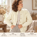 Vintage Aran Cardigan Knitting Pattern, Ladies Cable Knit (PDF Download)