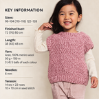 Easy Child's Seed Stitch Slipover Vest - Sleeveless pullover- Knitting Pattern 98-128 cm - Aran worsted 10 ply Knitting pattern download PDF