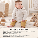 Baby Hooded Jacket Knitting Pattern - Rib & Garter Stitch (PDF Download, 0-3 Years)
