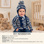 Child's Scandinavian Jacket Cardigan, Hat & Headband) Knitting pattern -Download PDF fits 6-24 months