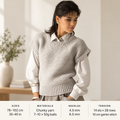 Very Easy Beginner Chunky Wool Sweater Vest Knitting Pattern (Sizes 30-40)