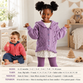 Girl's Cable Sailor Collar & V neck Cardigans - Peplum Border -Aran 10 Ply wool size 6 Months- 10 years Knitting Pattern Download PDF
