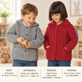 Jacket with Hood or Collar. Girls Boys, 51 to 76 cm chest, Chunky wool, easy knit, Vintage knitting pattern