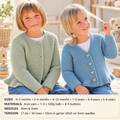 Girls-Very easy, garter stitch Round & V neck Cardigans-Aran 10 ply wool- chest 16-26 inches- easy quick knit-PDF KNITTING Pattern