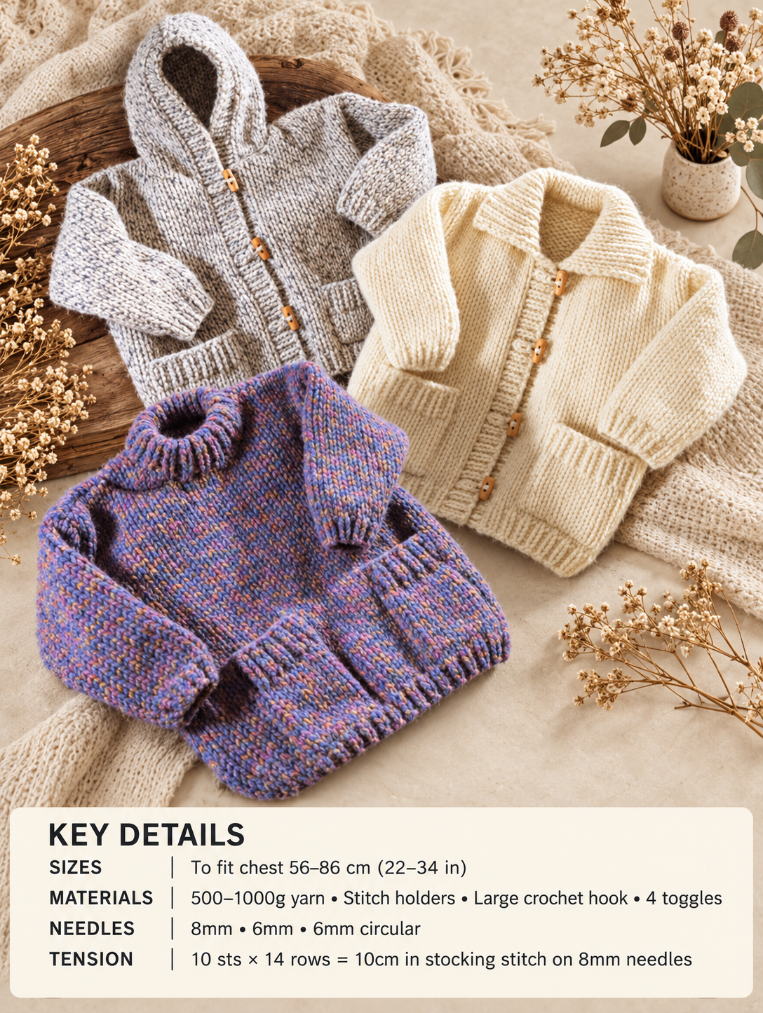Child's Super Chunky Knit Cardigan & Jumper Pattern (PDF Download)