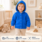 Easy Jacket Hood Hoodie Raglan Sleeve Round Neck Button Up Girls Boys 16"-26" ~ DK 8 Ply Light Worsted Knitting Pattern pdf Instant Download