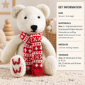 Easy Beginner Stocking Stitch Toy Teddy Bear  with Scarf- 14" - Aran 10 ply Wosted Wool - Knitting Pattern PDF KNITTING Pattern