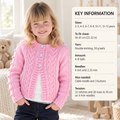 Girls Cable- Bobble DK-8PLY Cardigan Knitting pattern- PDF Download- Raglan sleeves- Light worsted age 2-13 years
