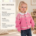 Girl's Scandinavian style Cardigan ( Fair Isle) Knitting Pattern (4Ply) Fingering  Birth- 18 Months