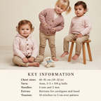 Boys Girls Hooded Jacket Cable Sweater & Cardigan Knitting Pattern  Worsted/ Aran/ 10ply 18 - 32"