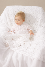 Vintage Granny Squares Crochet Baby Shawl Pattern (PDF Download) DK 8 Ply