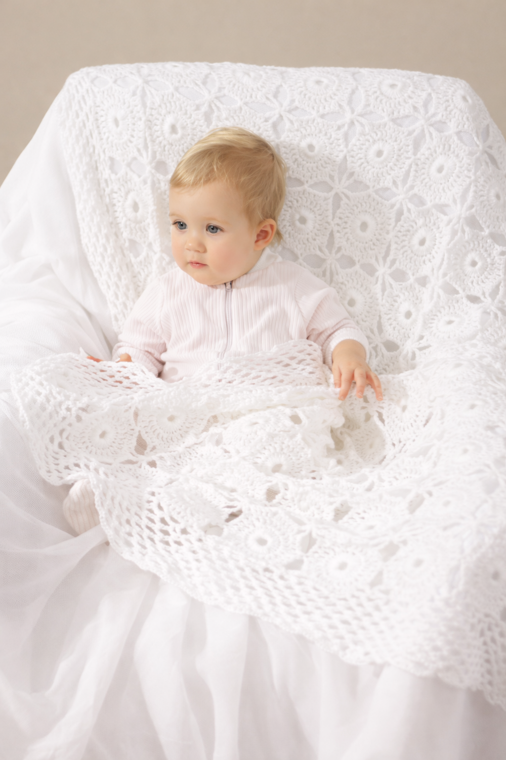 Vintage Granny Squares Crochet Baby Shawl Pattern (PDF Download) DK 8 Ply