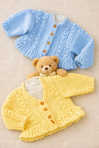 Baby Girls Peplum Frill Cardigan Knitting Pattern – DK Weight, Sizes Birth-6 Years