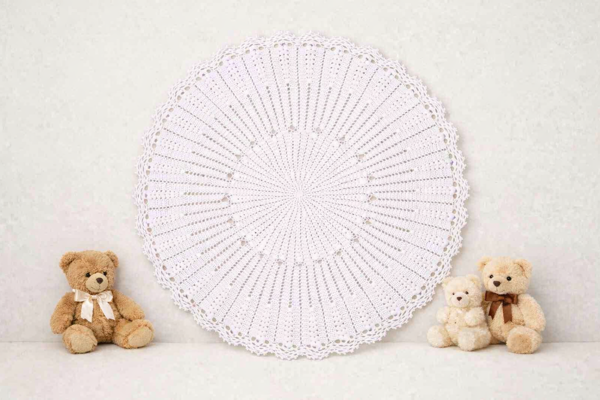Vintage Circular Crochet Baby Shawl Pattern (PDF Download)
