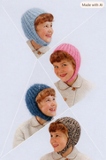 Vintage  Knitting Pattern Hats Helmets & Knee Socks 4 Ply DK PDF
