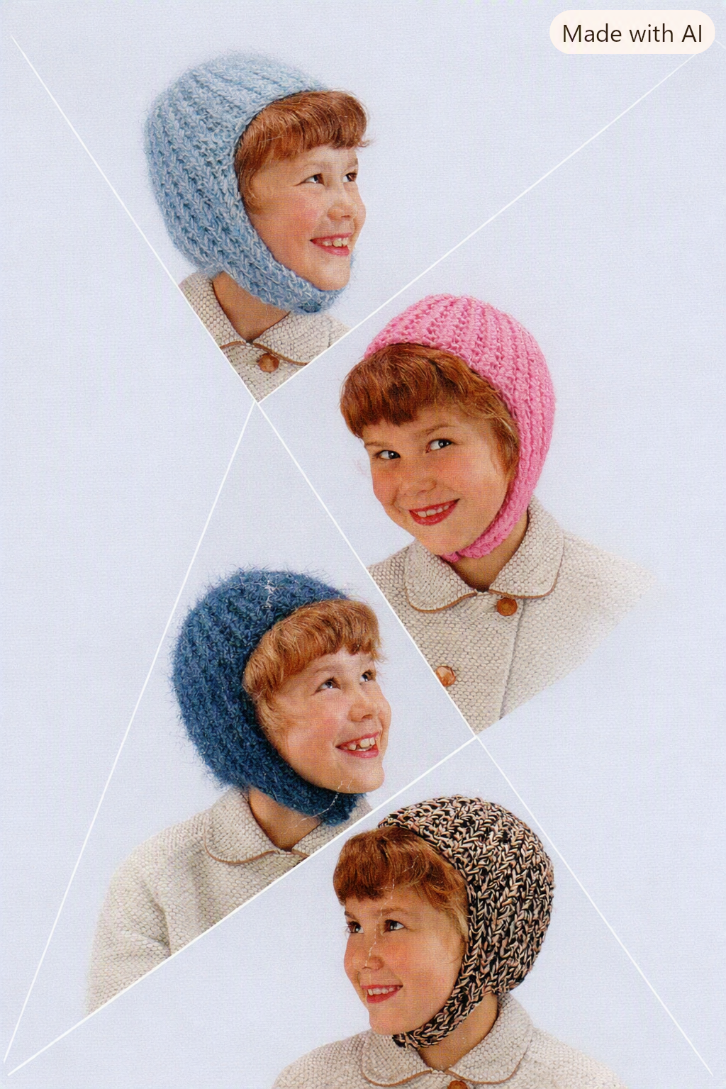 Vintage  Knitting Pattern Hats Helmets & Knee Socks 4 Ply DK PDF