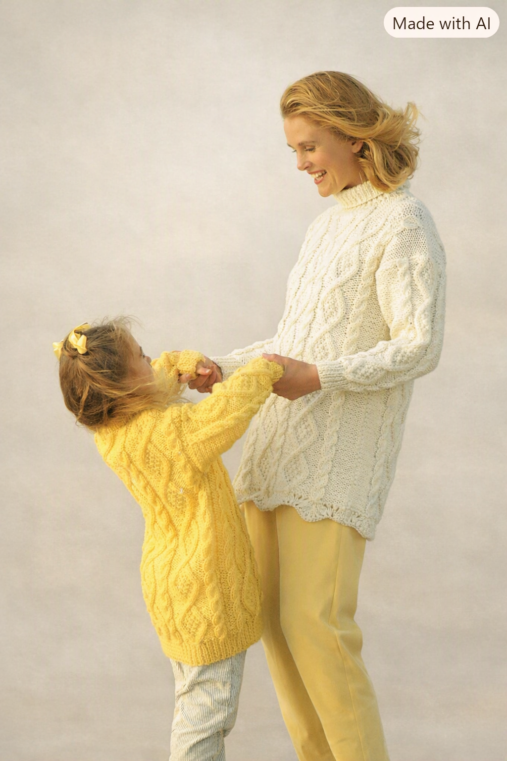 Woman's Girls Childs Cable sweaters straight- scallop Border quick Knit~ Chunky- Bulky 12 Ply  yarn 26-38" Knitting pattern -Download PDF
