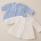 Vintage Baby Matinee Coat Knitting Pattern, Lace Yoke (PDF Download)