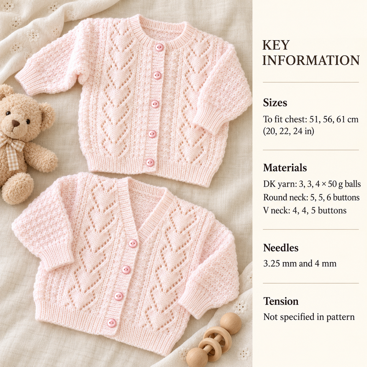 Girl's Hearts- Round Neck Stripe sweater- Tunic & Hat- Aran 10 ply worsted wool size 20 - 28" Chest= Knitting Pattern Download PDF- No chart (Copy)