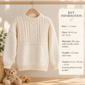 Childrens Guernsey Style round neck Sweater-DK 8 ply Light worsted wool  22-32" ( 1 - 12 Years)  Boy Girl knitting pattern download PDF