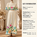 Woman's vintage long crochet skirt & top *flowered  * mercerized cotton yarn* sizes 32" - 36" crochet pattern* pdf boho very vintage crochet
