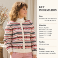 Woman's  Fair Isle cardigan- Round neck  32"-42"~  DK 8ply - Knitting Pattern Download PDF Ladies long sleeved winter knitting pattern