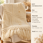 Vintage Crochet Blanket Afghan Bobble Flowers - Worsted Aran 10Ply Yarn ~ Crochet Pattern PDF Download