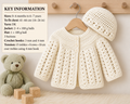 Crochet Hat & Yoked Cardigan Pattern – Girls DK Yarn (Birth - 7 yrs) (Download PDF)