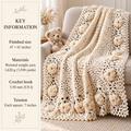 Vintage Crochet Pattern Pretty Rose Heirloom Square Afghan Blanket PDF Instant Digital Download Worsted weight wool