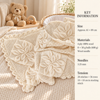 Popular Traditional Embossed leaves Baby Afghan- Blanket Cot- Pram Vintage knitting pattern in 4ply Fingering yarn 61 x 89 cm Download PDF