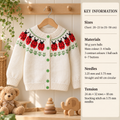 Girl's Ladybird Yoked Cardigan ( Fair Isle) Knitting Pattern DK (8Ply) 20" - 23" fits ( 6 months -3years) Instant Download PDF