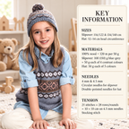 Vintage Fair Isle Tank Top & Hat Knitting Pattern, Childs Aran Worsted (PDF Download)